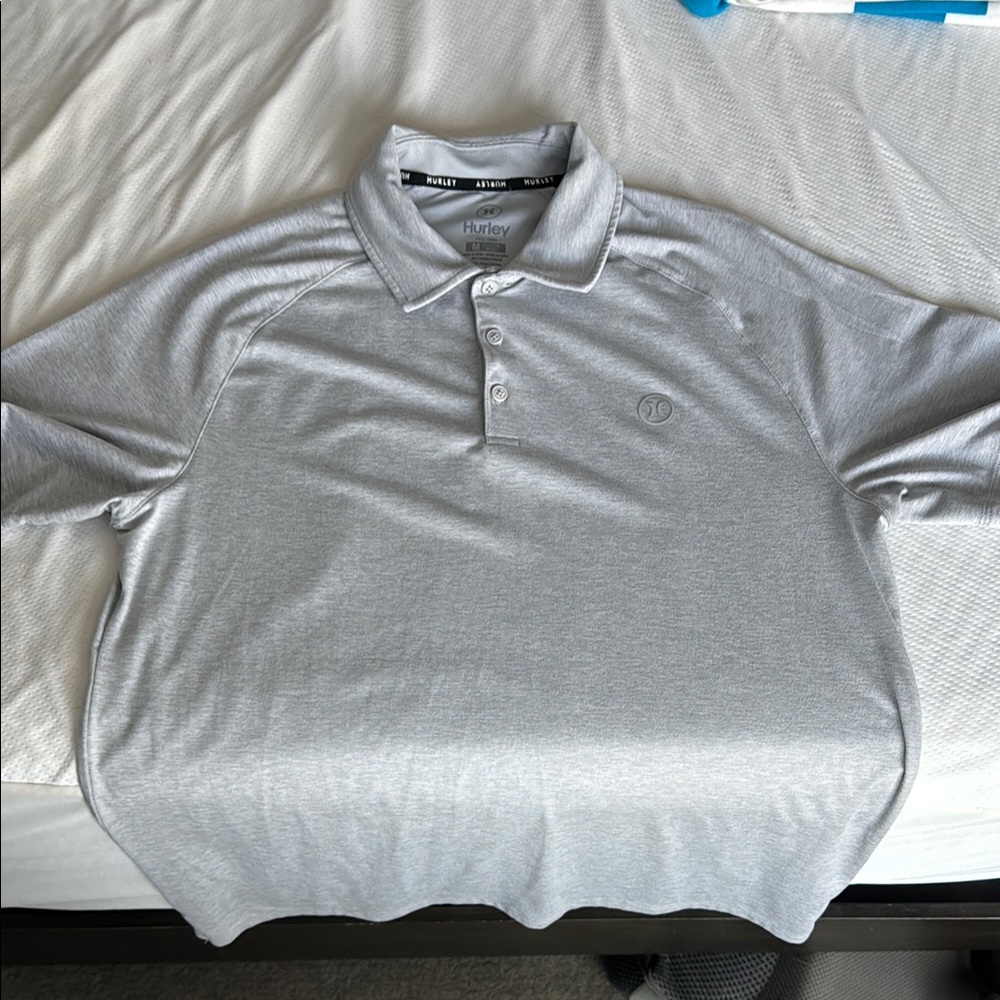 Hurley Gray Classic Polo Shirt with Logo